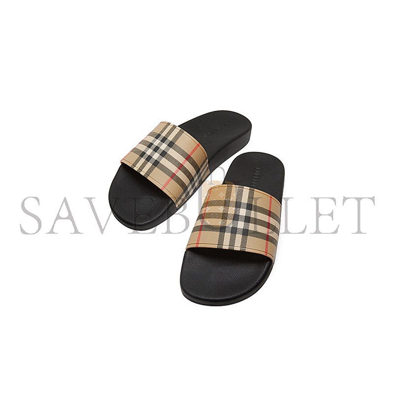 BURBERRY FURLEY CHECK SLIDE SANDALS 